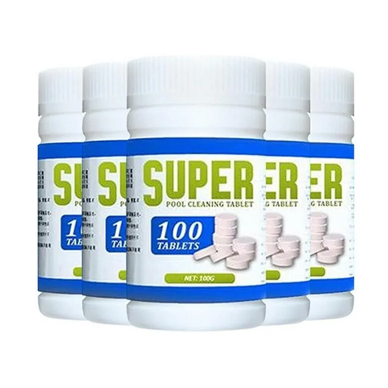Таблетки хлора для бассейна 100 шт. в бутылке инструменты Чистящие шипучего | Спорт
