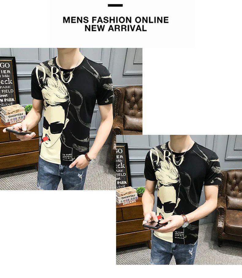 Летняя Новинка, футболка с персональным принтом, Camiseta Hombre, Клубные вечерние футболки, Hombre, Hombre, Manga Corta, корейский топ, короткая футболка