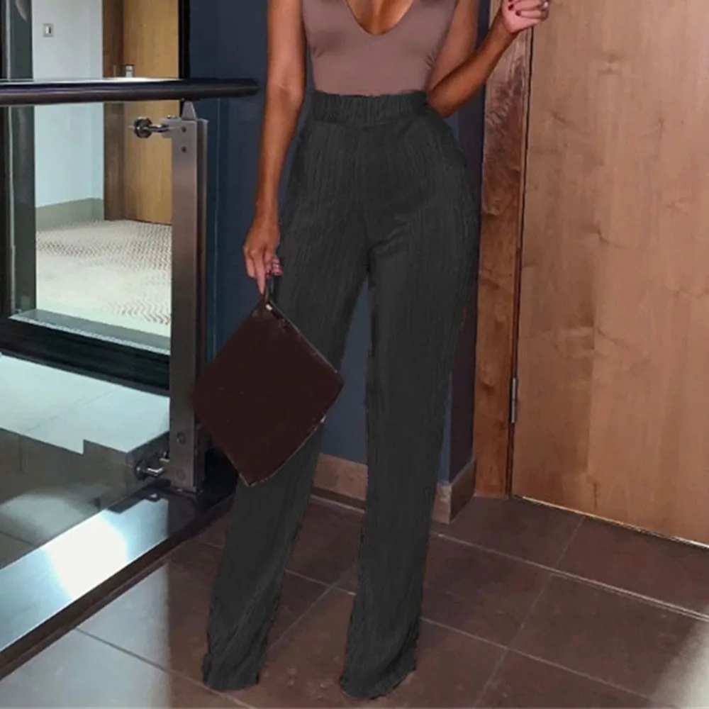 Женские свободные брюки повседневные блестящие плиссированные с блестками