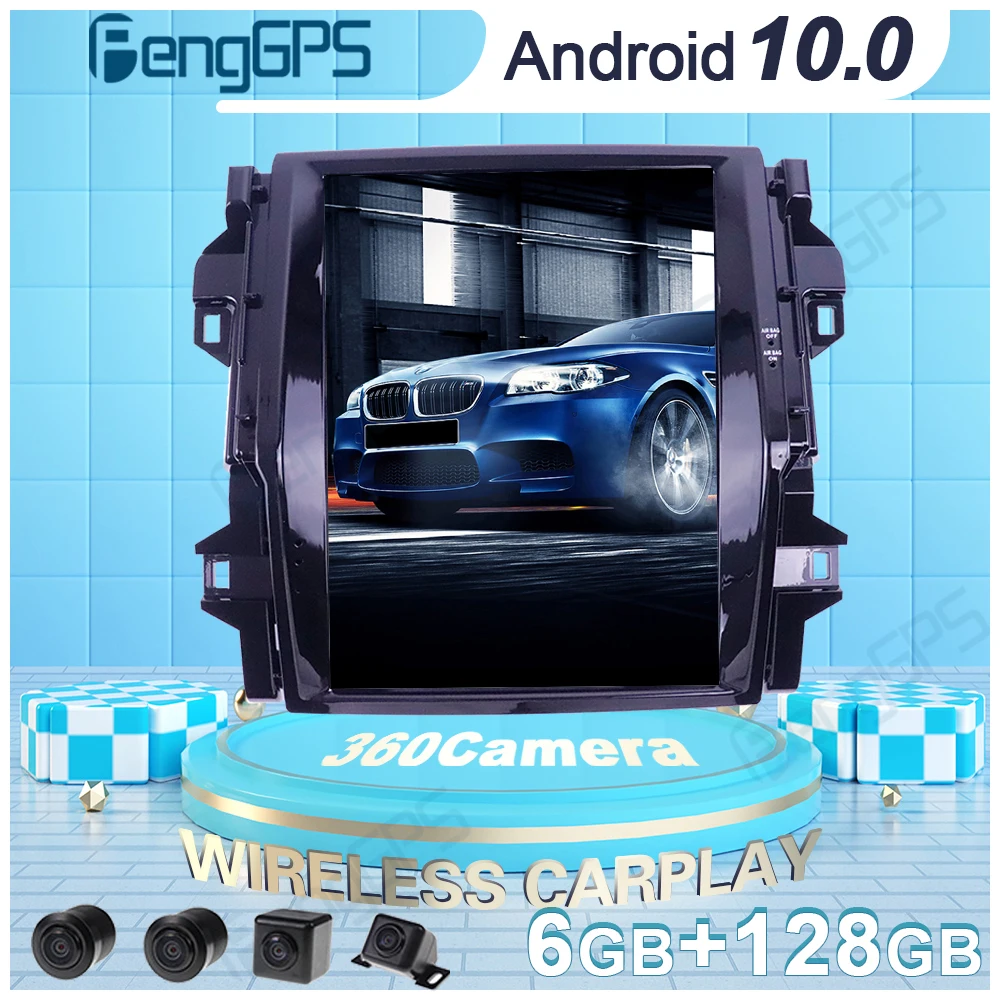 

Автомагнитола на Android, мультимедийный DVD-плеер для Toyota Fortuner 2016-2020, автомагнитола в стиле Tesla, 2 Din, GPS-навигация