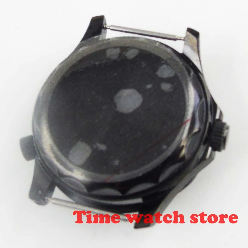 Полированное черное сапфировое стекло из нержавеющей стали PVD 41 мм подходит для