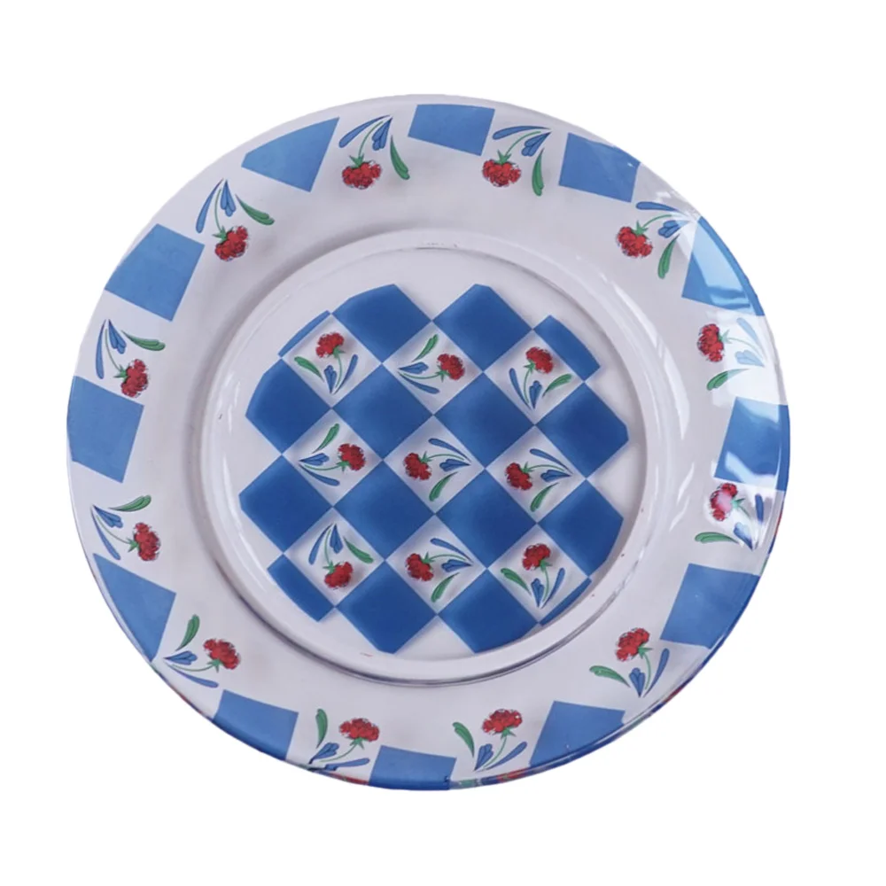 

1Pc Ins Style Glass Plates Hawaiian Party Salad Plate Dessert Fruit Plate (Blue)