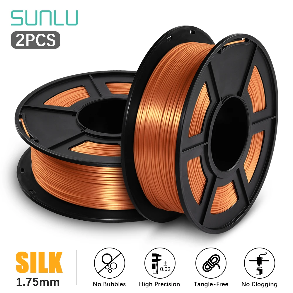 SUNLU 1.75 PLA Filament SILK Texture For 3D Printer 2 Rolls/Set Good Toughness Materials | Компьютеры и офис