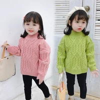 girls sweater kids babys coat outwear 2021 printed thicken warm winter autumn knitting tops pure cotton childrens clothing