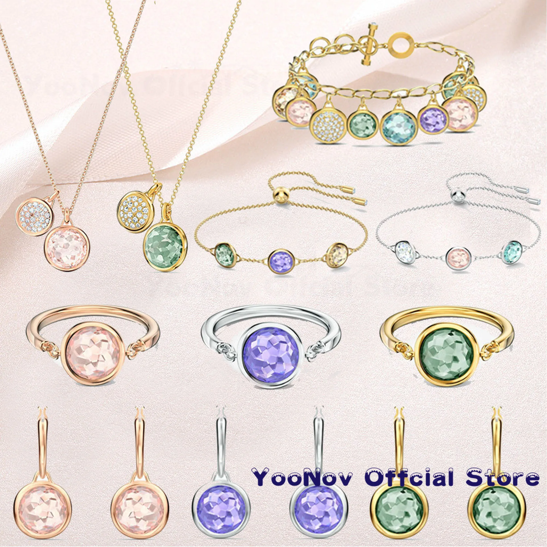 

SWA New 2020 Fashion TAHLIA Bracelet Exquisite Round Decorative Crystal White Gold Slider Trend Jewelry Gift For Women Bracelet