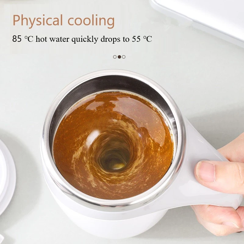380ml otomatik kendini karıştıran kupa kahve süt meyve karıştırma fincan elektrikli paslanmaz çelik tembel dönen kupa manyetik karıştırma kupası