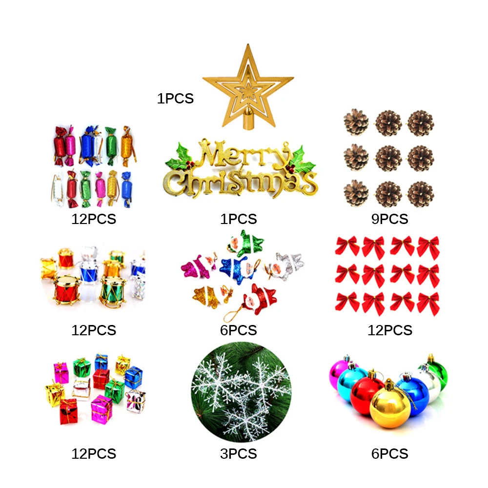 Рождественская елка украшения Висячие 74 шт. пижамный комплект на Рождество