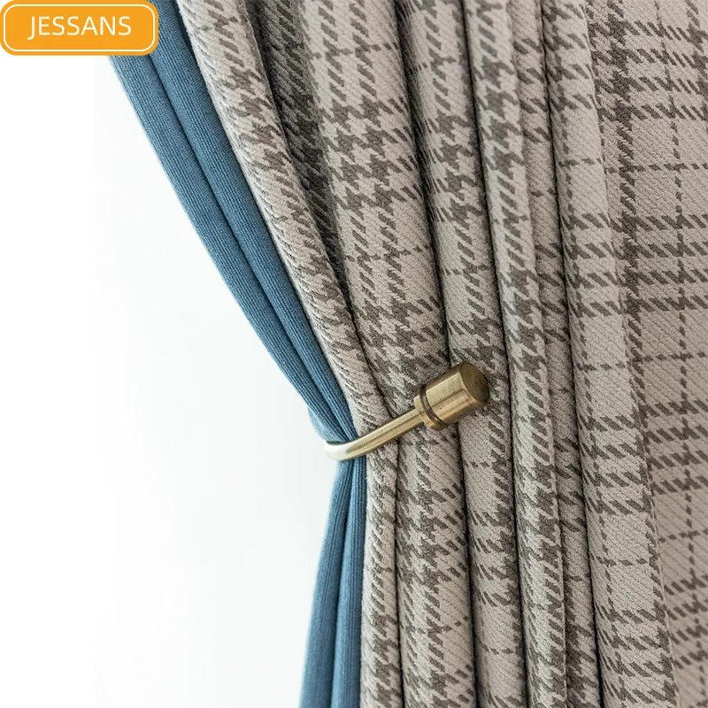 2021 британские клетчатые сращивающиеся светонепроницаемые шторы для гостиной