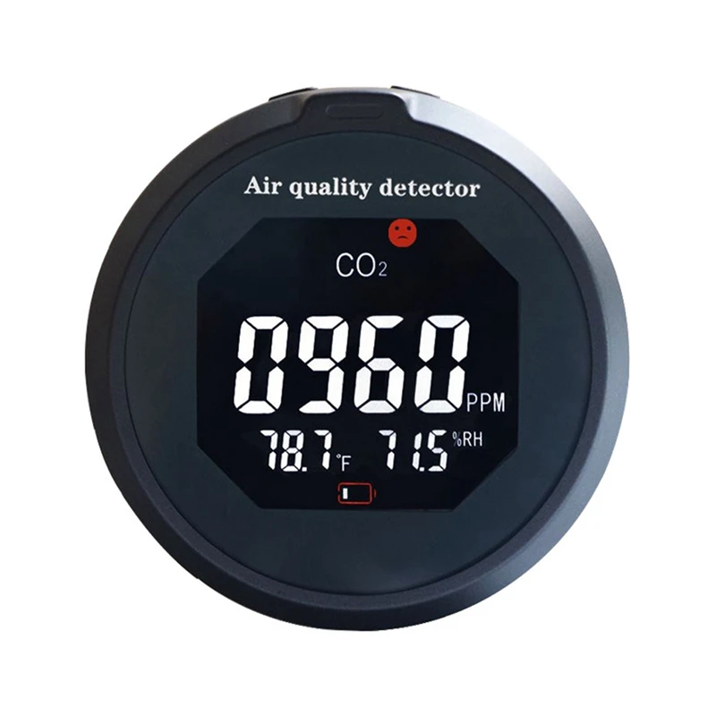 

3-In-1 CO2 Meter Thermohygrometer CO2 Monitor Palm-Size Air Quality Detector Temperature Humidity Air Quality Analyzer
