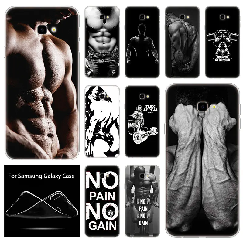 Силиконовый чехол для бодибилдинга и мышц тренажерного зала Samsung Galaxy J8 J6 J4 J2 Pro 2018