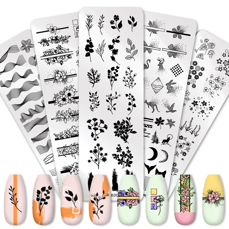

Nail Stamping Plate Flower Leaf Geometry Stamp Template Nail Image Plate Stencil DIY Printing Stainless Steel Tools