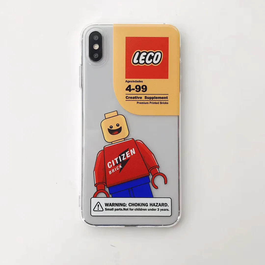 Модный простой чехол для телефона с буквенным логотипом Lego блоками iPhone 11 pro MAX Xs Xr X