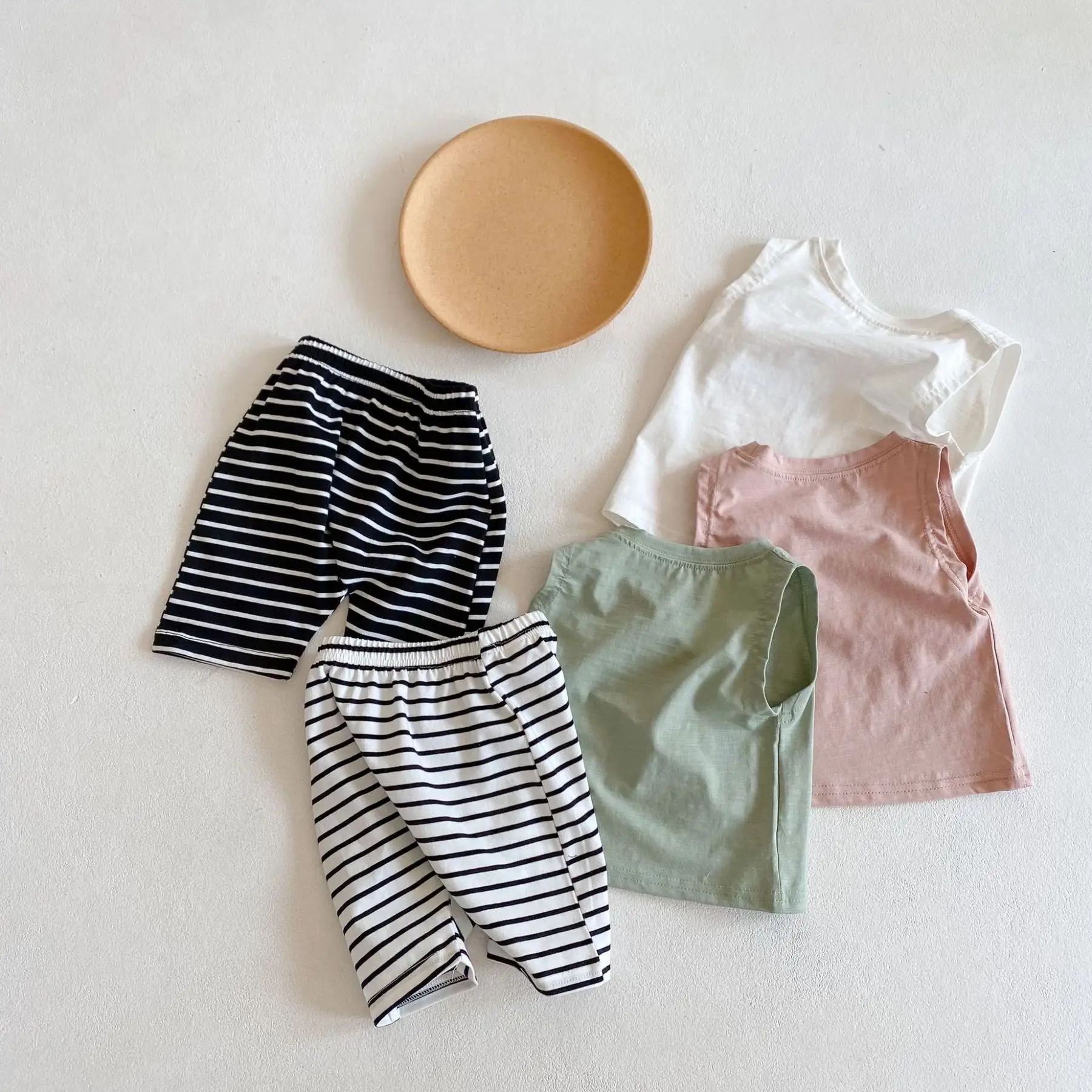 

Koodykids Summer Baby Girl Boy Clothes Set Toddler Kids Cotton Cute White Shirt Pants Simple Clothes Summer Clothes Set Boy Girl