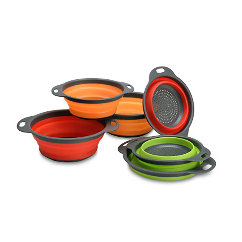 ONEUP круглая складная корзина для слива фруктов из двух частей фильтр Креативные