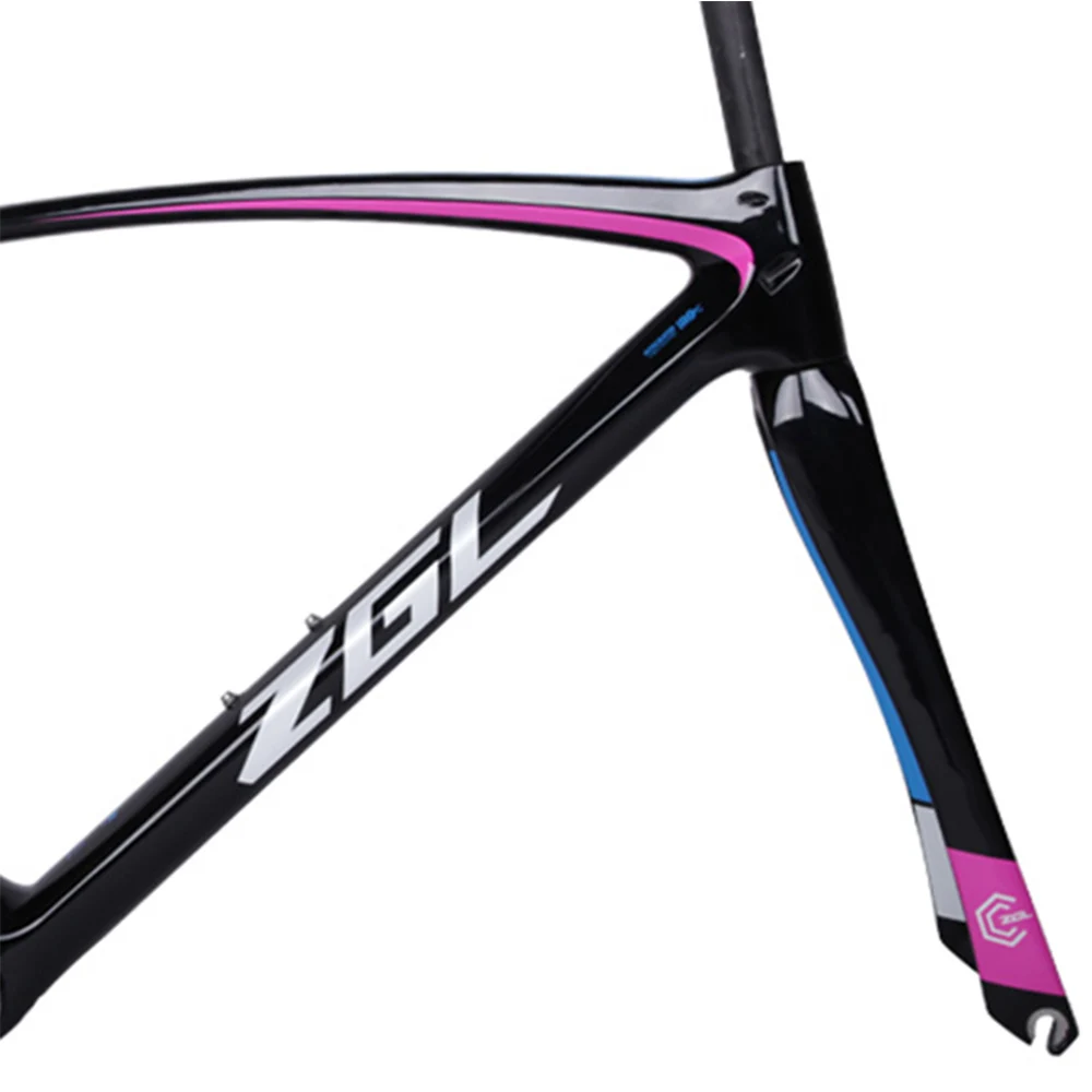 ZGL V Brake Road Bicycle Frame Orange/Black/Pink 430/470/500/530 mm T800 Carbon Fibre Racing Cycling Tool Equipment | Спорт и