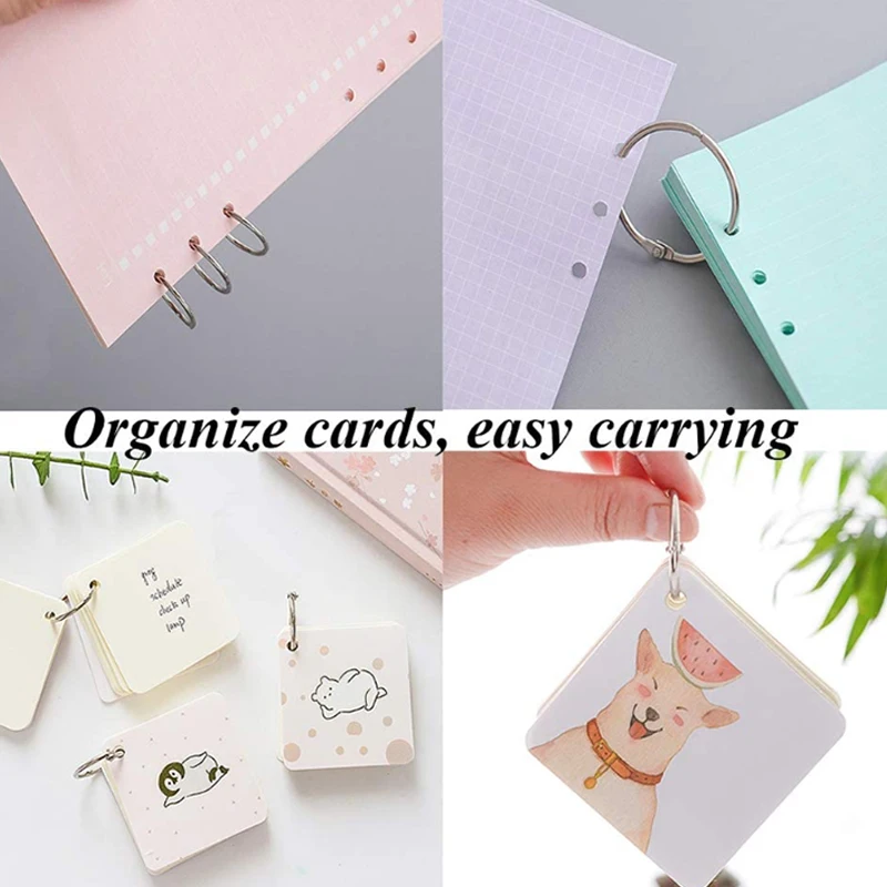 

100Pcs Loose Leaf Rings, Outer Diameter 1 Inch (OD), Inner Diameter 0.77 Inch (ID),Metal Book Binder Rings