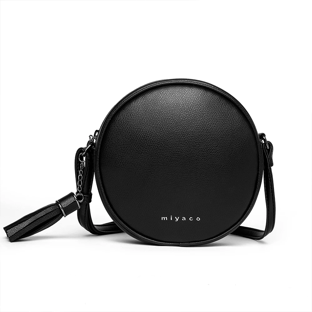 Сумки через плечо MIYACO для женщин брендовые круглые дамские сумочки мессенджеры