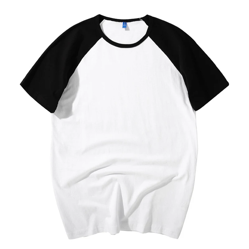 Женская хлопковая Футболка реглан черно белая футболка в японском и корейском