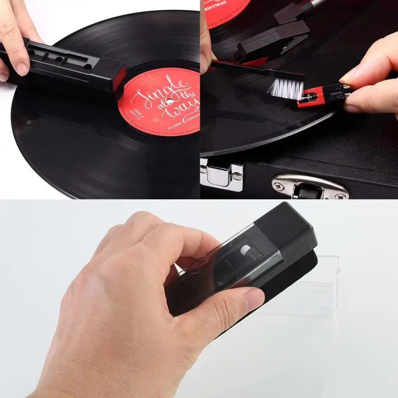 

Anti-static Cleaner Kit 2 In 1 Electric Instrument Parts Accessories Cleaning Brush Stylus Velvet Vinyl Record Disc Instrument