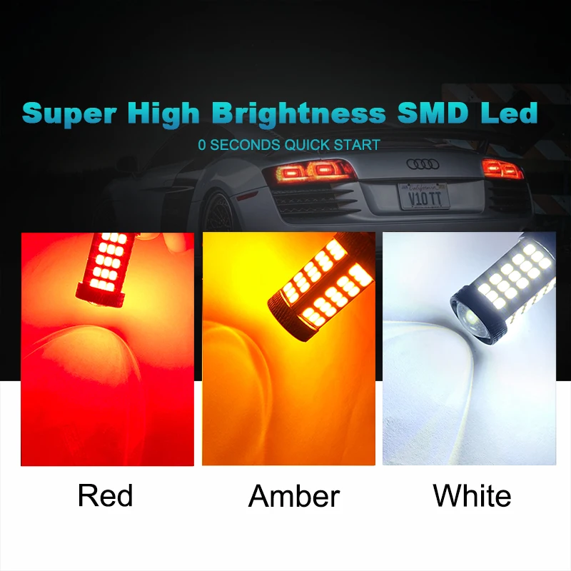 

Nlpearl 2X Signal Lamp P21w 1156 Led Ba15s Bau15s Py21w 2835SMD 1157 P21/5W Bau15d Led Car Turn Signal Light Reverse Brake Lamp