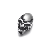 stainless steel skull bead spacer polished 2mm hole beads metal charms diy bracelet jewelry making accessories