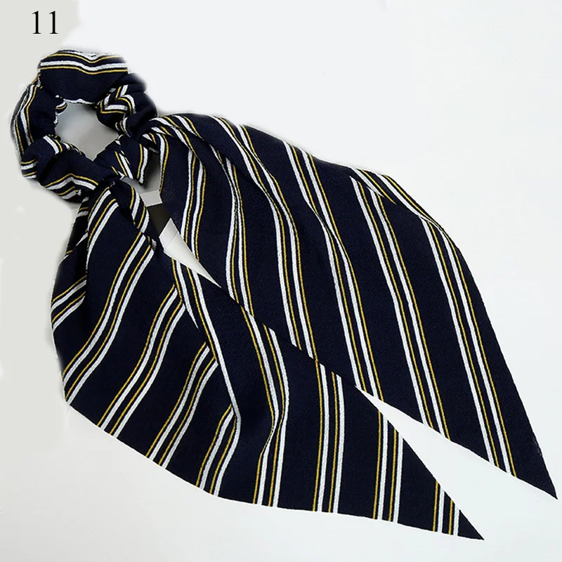 11 Модные Полосатые резинки для волос, женское Бохо для волос, шарф, эластичные трикотажные резинки для волос, аксессуары для волос, головной убор - Цвет: 11