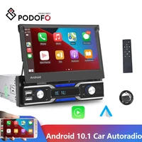 podofo android 10 1 car radio autoradio 1 din 7 wireless carplay android auto multimedia player gps navigation no dvd radio