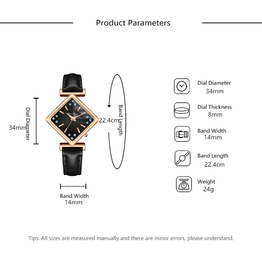 

Luxury Brand Diamond Women Square Watch Luxury Ladies Quartz leather Gradient Color Watches Relogio Feminino Female Gift Clock