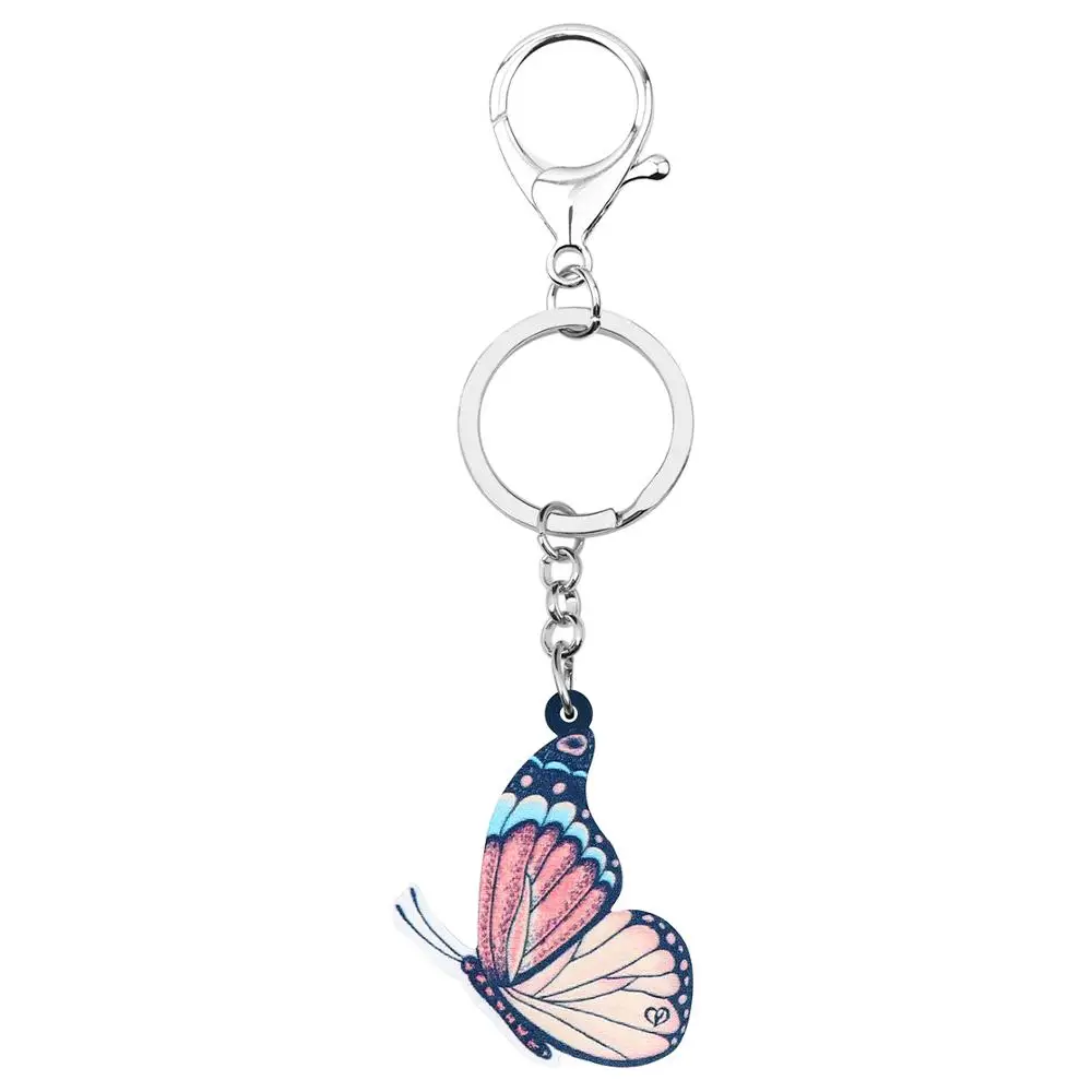 ARWA акриловая кисточка-footed Butterfly Keychais большая насекомое животное брелок ювелирные
