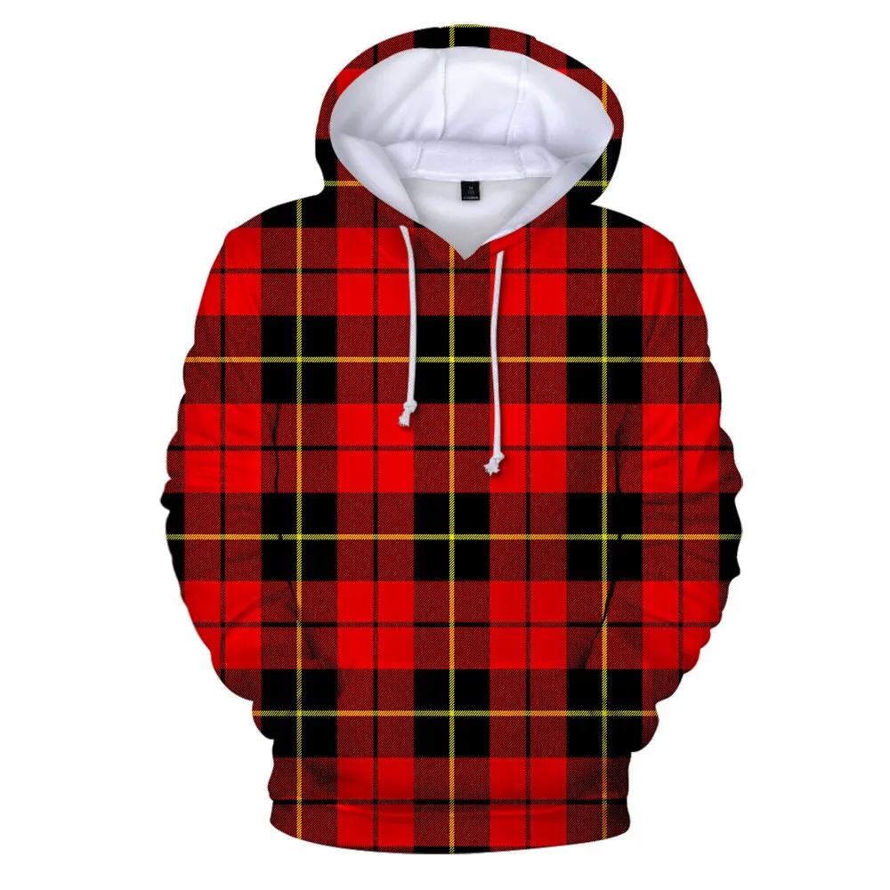 

Популярная мужская и женская толстовка с капюшоном 3d осень и зима клетчатый принт harajuku детская модная удобная толстовка