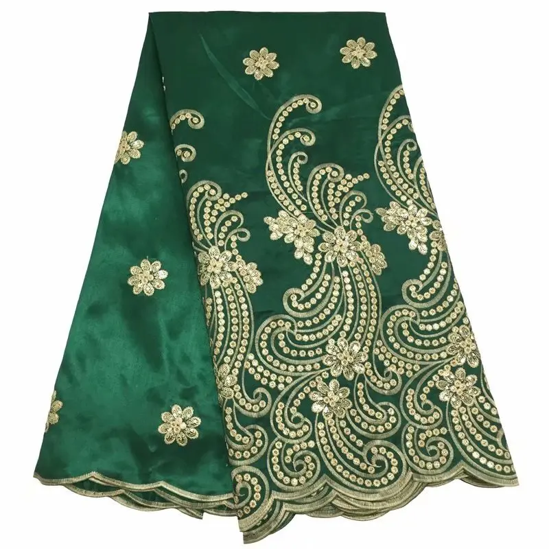 Нигерийский сырой шелк Джордж обертки с блестками африканская ткань камнями