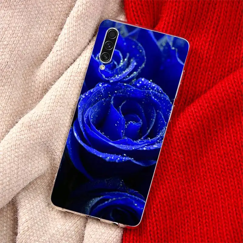 

Beautiful flowers Blue rose pattern Phone Case For Samsung Galaxy S5 S7 S8 S9 S10 S10e S20 edge plus lite