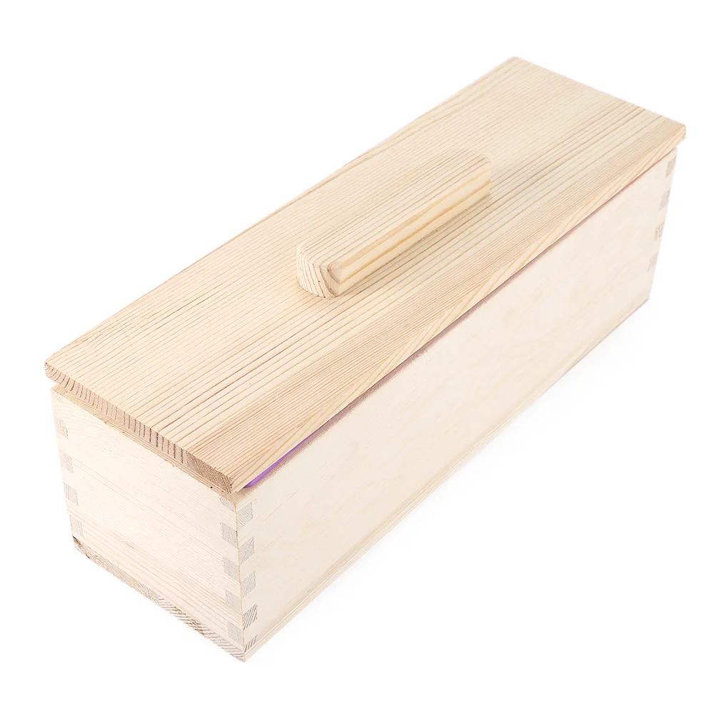 Eco friendly 1200/900g прямоугольная силиконовая форма кусок мыла прессформы деревянная