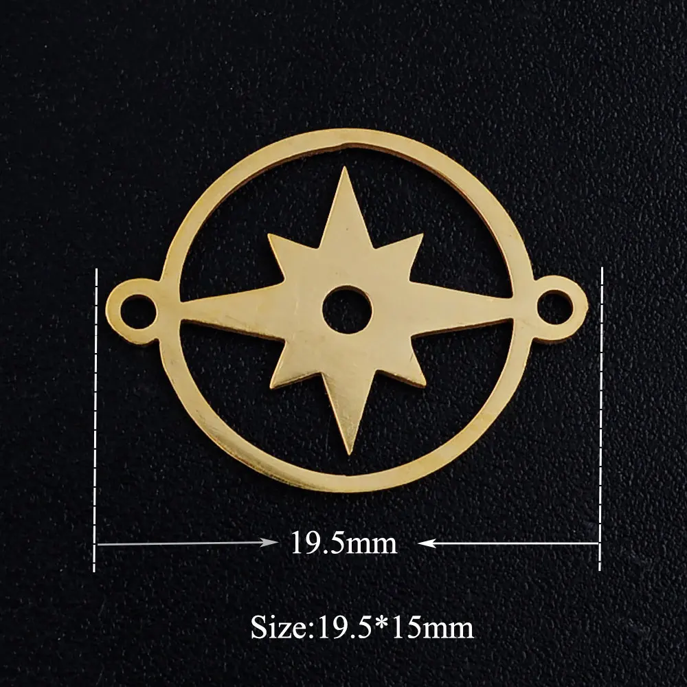5 шт./лот круглый Метеор Звезда из нержавеющей стали соединитель Шарм для женщин
