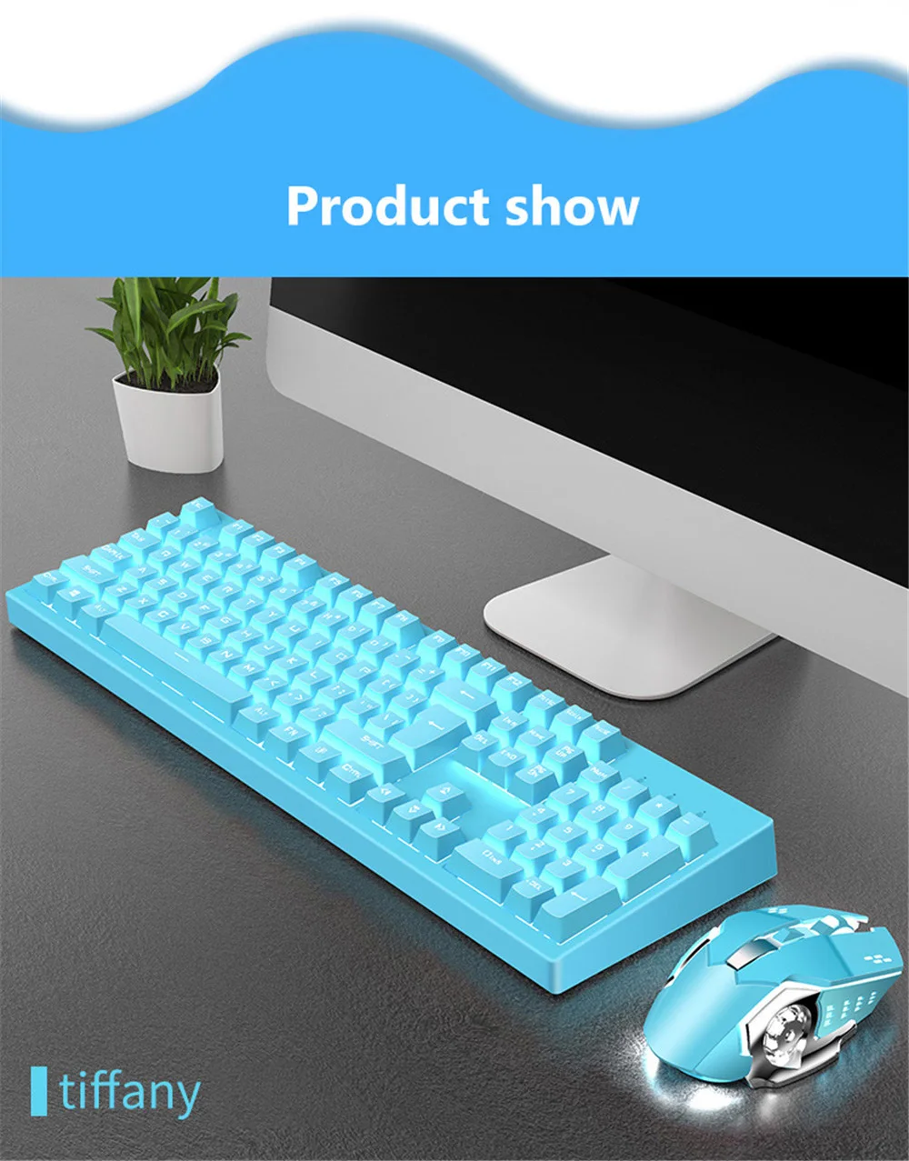 USB Проводная игровая клавиатура с подсветкой и мышь 104 брелки механическая клавиатура с ощущением игровая мышь для ноутбука PC компьютерный геймер