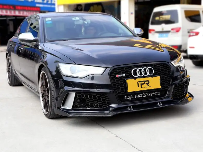 Автомобильный карбоновый передний бампер спойлер автомобильный диффузор Подходит для Audi A6 S6 RS6 C7 C7.5 2012