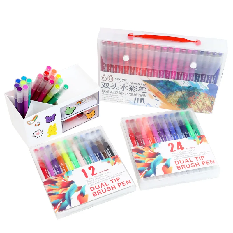 120 цветов кисть с двойным наконечником художественные маркеры ручка для взрослых