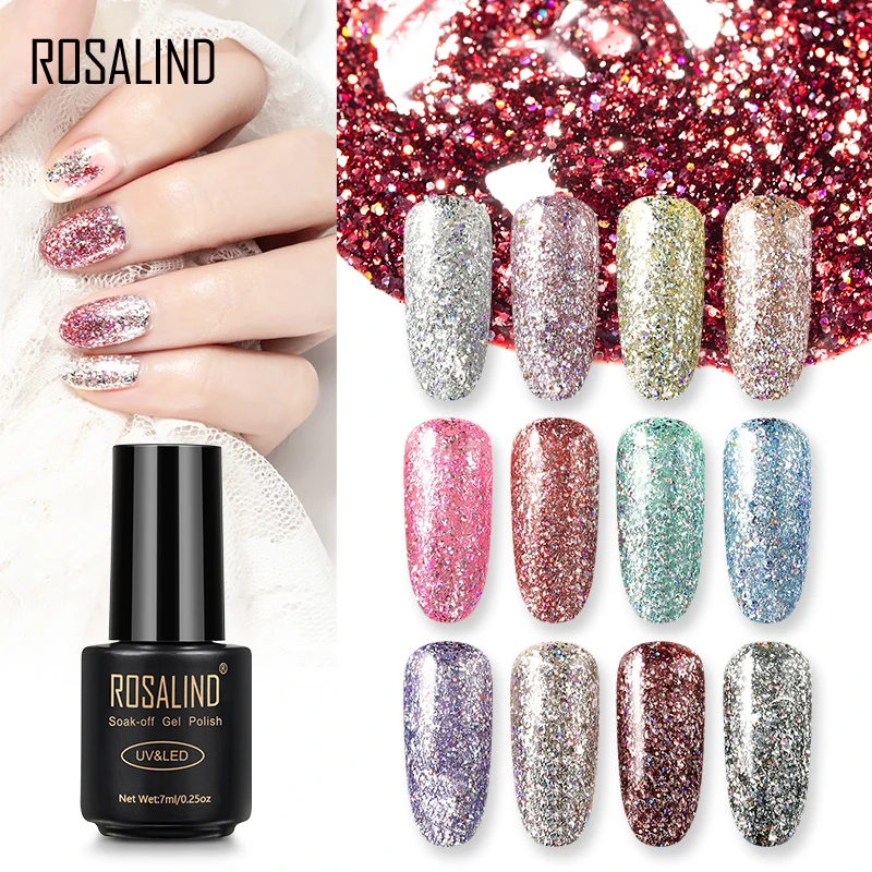 

ROSALIND Primer Gel Varnish Rainbow Platinum Gel Soak Off UV LED Gel Nail Polish Base Coat No Wipe Top Color Gel Polish