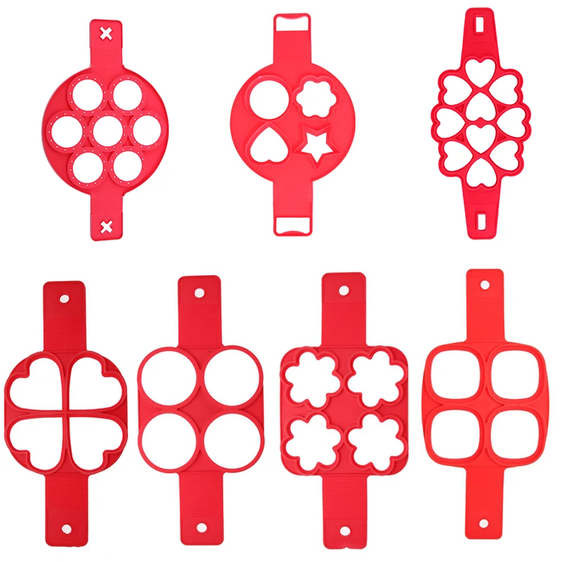 Антипригарная блинница с кольцами для яиц силиконовая форма варки формовщик