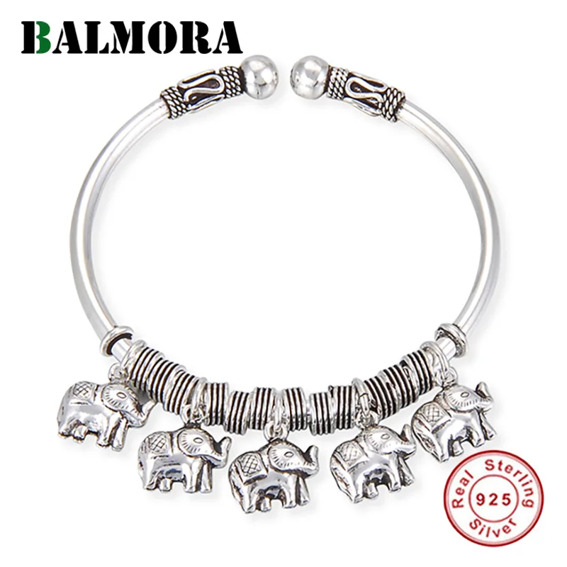 Женский Открытый браслет в виде слона из серебра 925 пробы|open bangle|bangles for women925 sterling