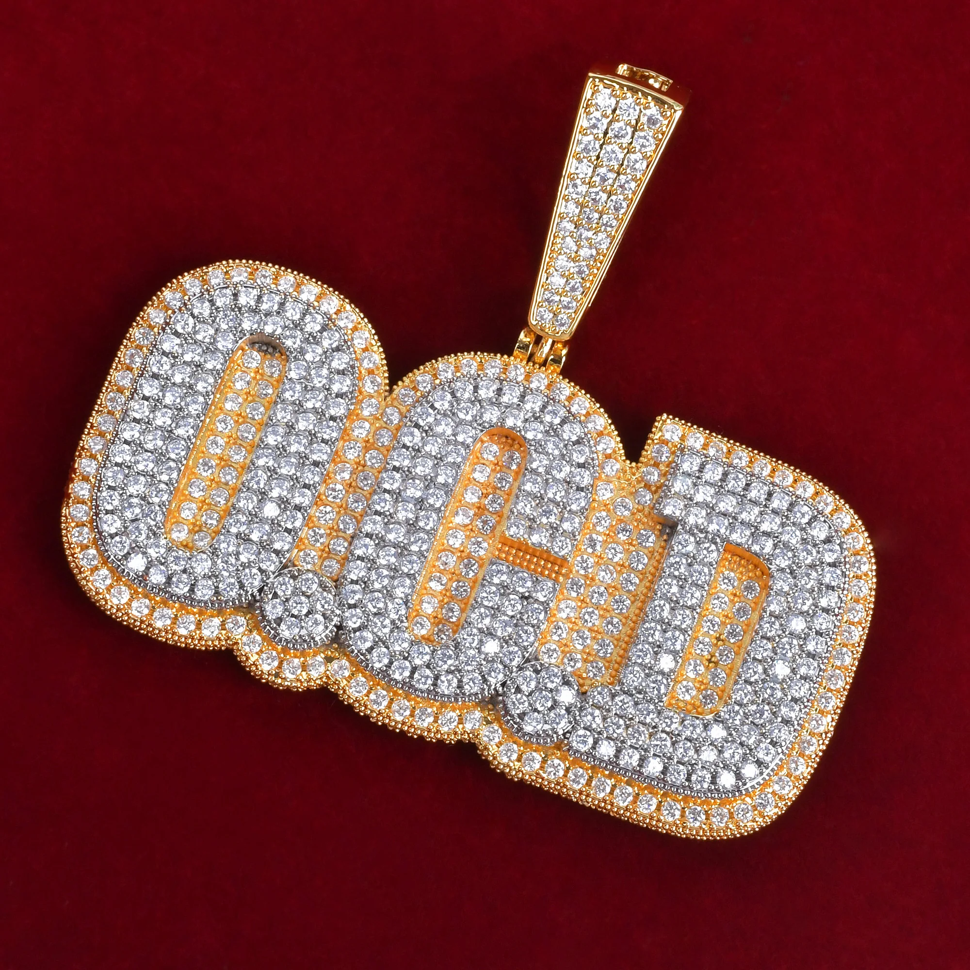

No Chain Custom Name Pendant Hip Hop Letter Jewelry Solid Back