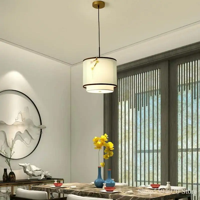 Новый китайский подвесной светильник s прикроватный для спальни медный чайный Zen