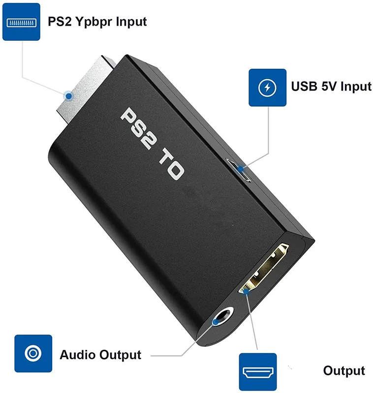Адаптер-преобразователь для аудио и видео HDV-G300 PS2 в HDMI-совместимый/480p/576i с