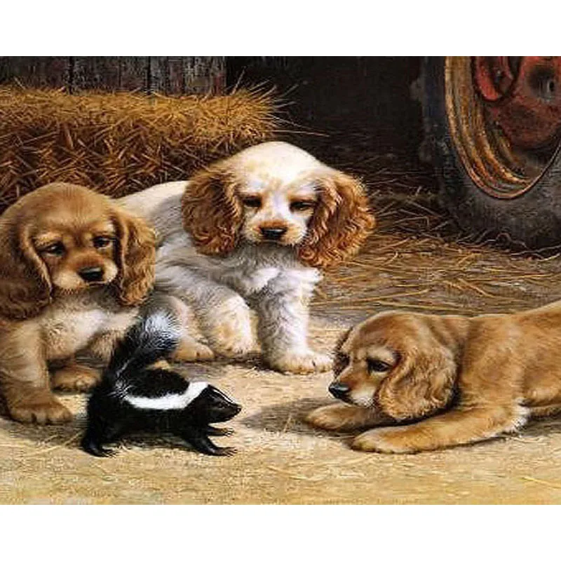 

Oil Picture By Number Dog Acrylic Paint Animal Color Drawing For Adults Painting On Canvas Handmade Frame DIY Kit Decoration Art