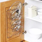 Кухонный инструмент BOUSSAC, 5-уровневая металлическая подставка для сушки кастрюль с защитой от падения, подставка для крышки, стойка с держателем ложек, кухонная Подставка для хранения