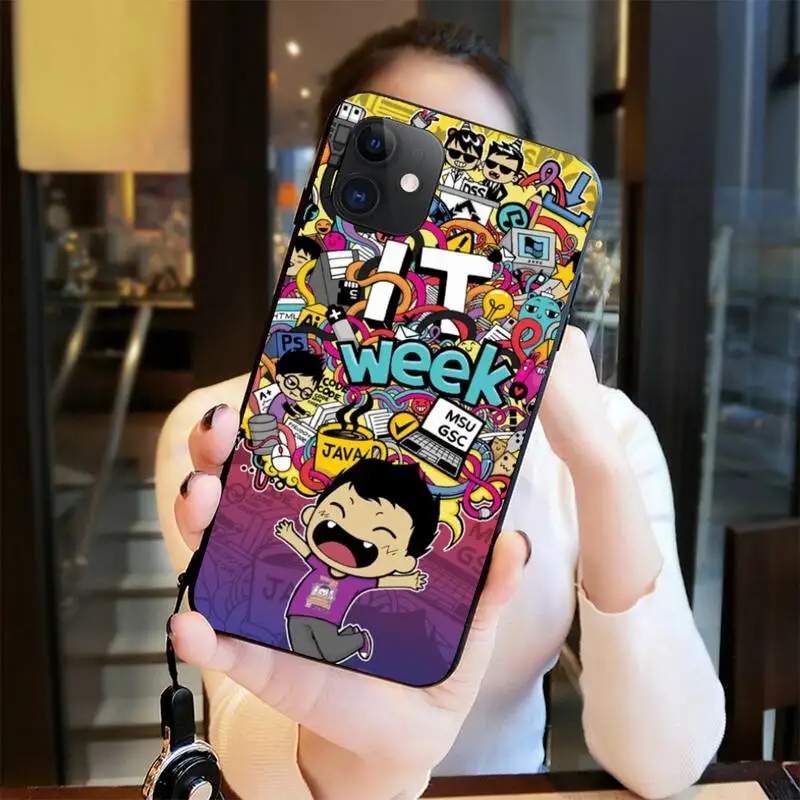 Чехол для телефона CUTEWANAN мягкий черный чехол с рисунком граффити iPhone 11 pro XS MAX 8 7 6 6S