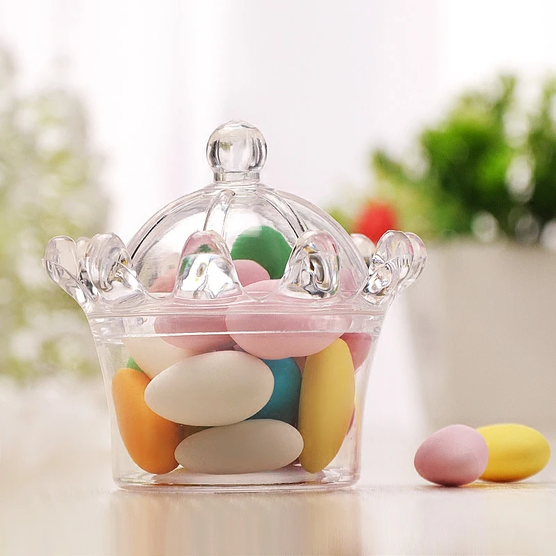 Plastic Box Crown Shape Candy Box Baby Shower Kids Birthday Party Gift Box Wedding Candy Box Plastic Candy Box Gift Bag