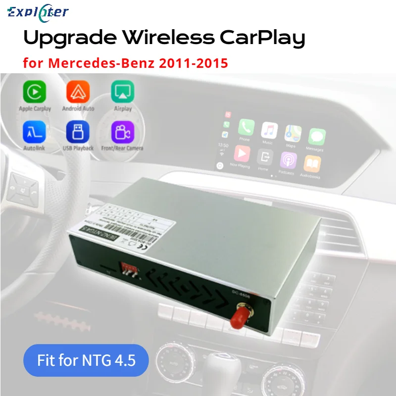 

Exploter Wireless Carplay Upgrade Kits for Mercedes Benz 2011-2014 COMAND APS NTG 4.5 AUDIO 20 A CLA B C Class CLS GLK ML SL