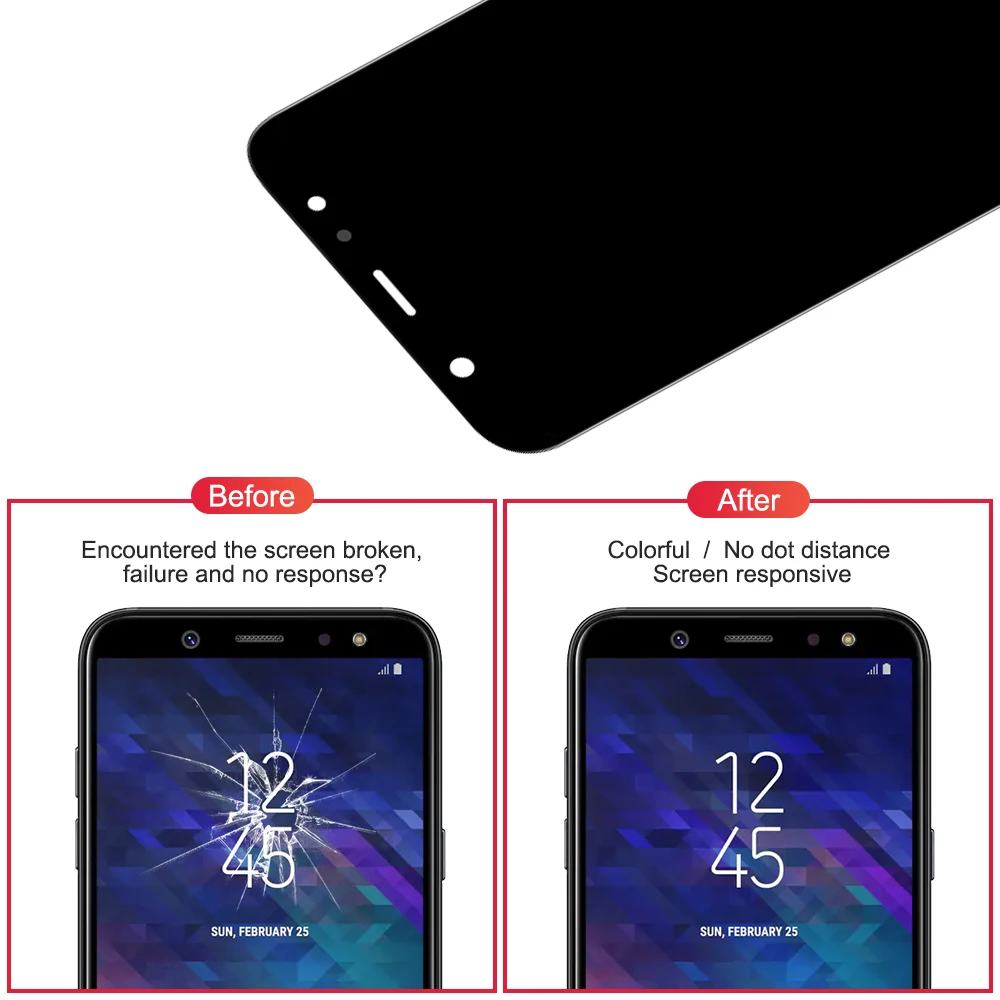Регулируемый TFT для 6," samsung Galaxy A6+ A6 Plus ЖК-дисплей+ сенсорная панель дигитайзер Замена для A605 lcd