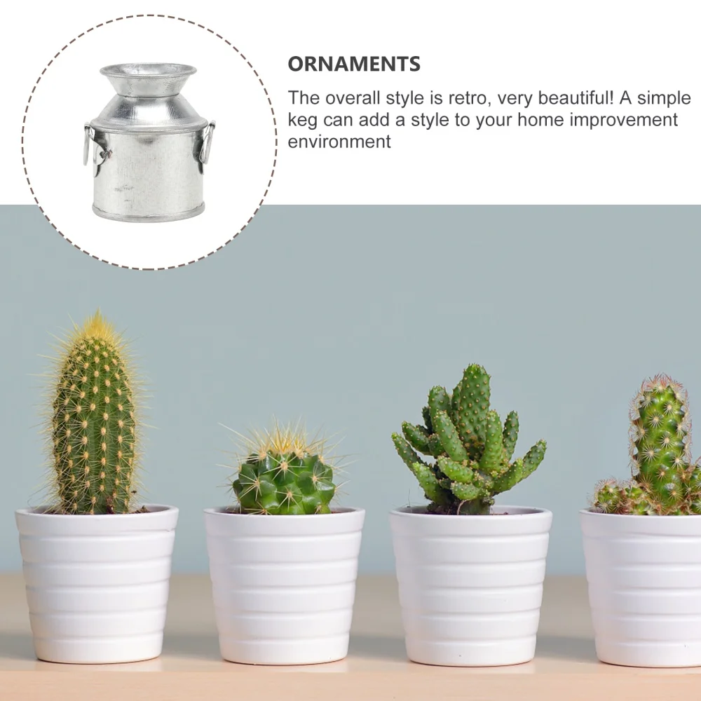 

5pcs Mini Plant Pot Adorable Miniature Ornament Garden Landscape Decor (Silver)
